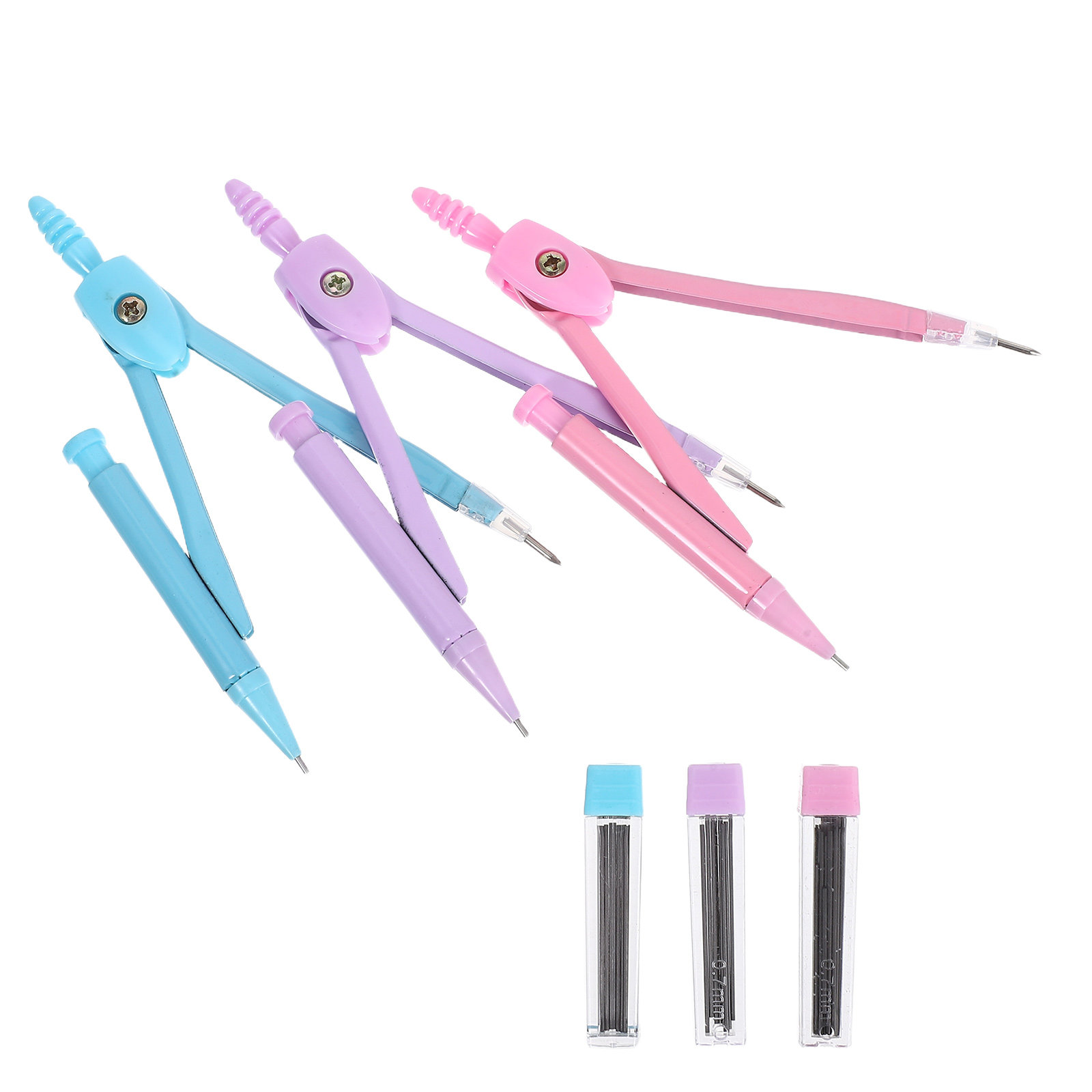 Math Geometry Set With Compass - RVS-kompasset, precisie-tekenhulpmiddel voor geometrie, wiskunde, klaslokalen,