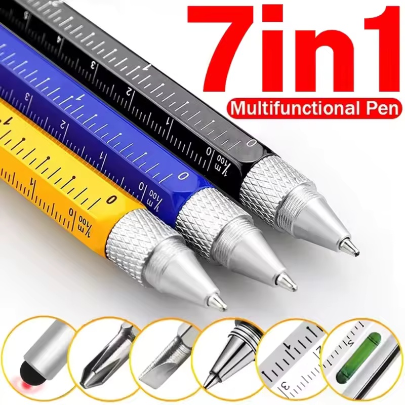 Writing Tools - 7-in-1 multifunctionele pen met touchscreenstylus, capacitieve